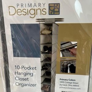 NEW 10 Pocket Hanging closet organizer, NEW grey closet organizer, NEW organizer